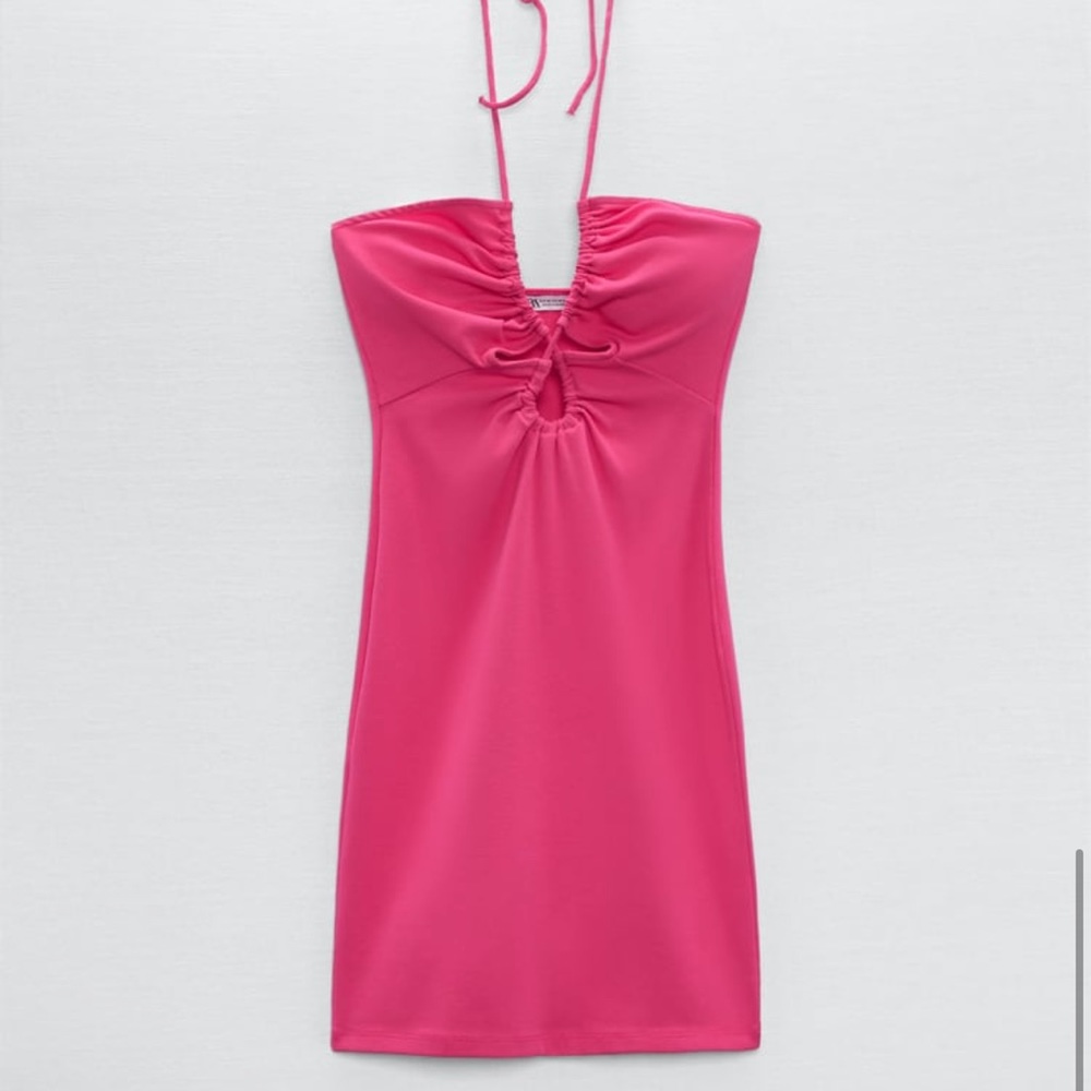 ZARA NWT Fuchsia Cut- Out Dress (SMALL)